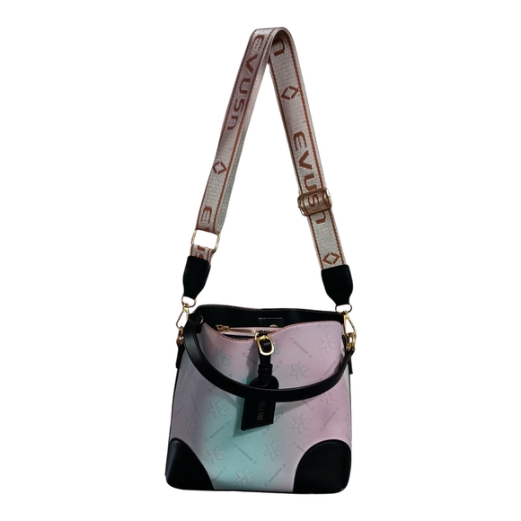 jin ping Handbags - COTTON CANDY colored Light Pink, Blue Hues Bucket Women's Bag